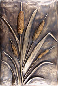 center cattail tile antique bronze