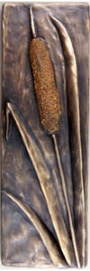 left cattail tile antique bronze
