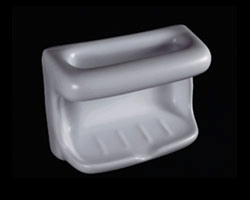 HCP H46W Shower Ceramic Soap and Washcloth Dish - Country Gray