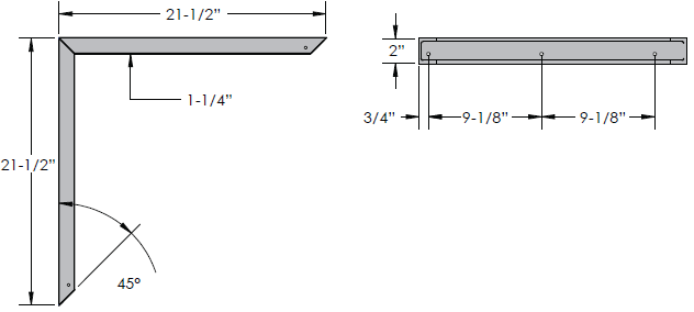 Noble Shelf Bench Frame Dimensions